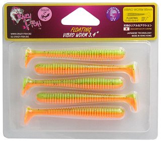 Приманка Crazy Fish Vibro worm 3,4'' F13-85-5D-6