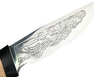 Нож Росоружие Сталкер-2 ЭИ-107 рукоять береста рисунок - фото 2