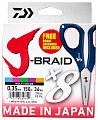 Шнур Daiwa J-Braid X8E-W/SC 0,35мм 150м multicolor + ножницы
