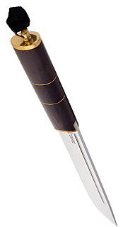 Нож Кизляр Абхазский большой разделочный рук. граб латунь - фото 2