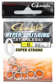 Заводное кольцо Gamakatsu Hyper split ring 60кг №6 - фото 1