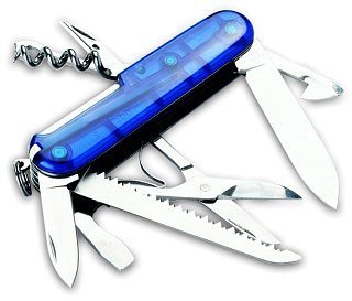 Нож Victorinox 91мм полупрозрачный синий - фото 1