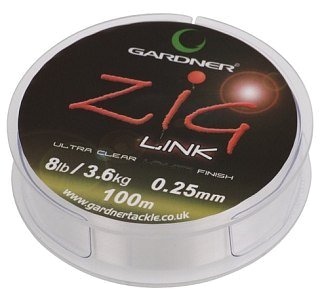 Поводочный материал Gardner Zig link clear 100м 8lb 0,25мм - фото 1
