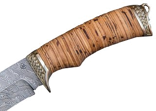 Нож ИП Семин Близнец дамасская сталь литье береста кость - фото 3