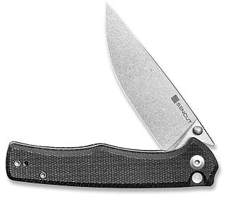 Нож Sencut Crowley Flipper & Button Lock & Thumb Stud Knife Black Micarta Handle - фото 3