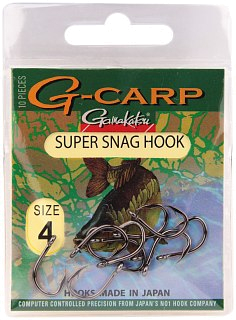 Крючок Gamakatsu G-Carp super snag Hook black №4 уп.10шт - фото 1