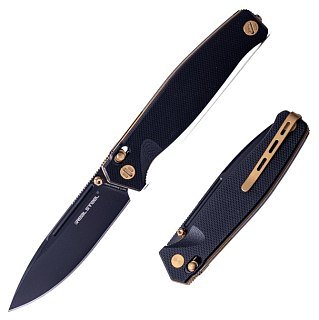 Нож складной Real Steel Huginn Black/Gold G10 клинок черн.VG-10 9,3см - фото 1