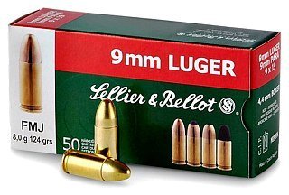 Патрон 9х19Luger Sellier&Bellot Luger FMJ 8г 1/50 - фото 1