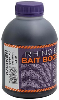 Ликвид Rhino Baits Bait booster food Kraken кальмар и фрукты 500мл