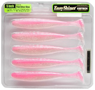 Приманка Keitech виброхвост Easy shiner 5" EA10 pink silver glow - фото 1