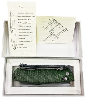 Нож складной Real Steel Pathfinder Folder Green Micarta клинок 14C28N 9,7см - фото 10