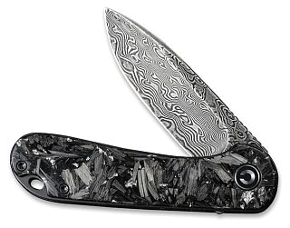 Нож Civivi Elementum Flipper Knife Carbon Fiber Handle (2.96" Damascus) silvery - фото 4