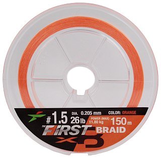 Шнур Intech First Braid X8 150м 1,5/0,205мм orange - фото 2