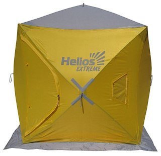 Палатка Helios Extreme куб 1.5х1.5 зимняя желтый/серый - фото 1