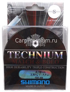 Леска Shimano Technium match line 150м 0,18мм - фото 1