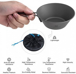 Ковшик Cook'N'Escape Titanium Sierra со складными ручками 300мл - фото 5