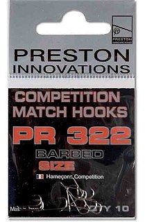Крючок Preston competition hooks 322 №12 - фото 2