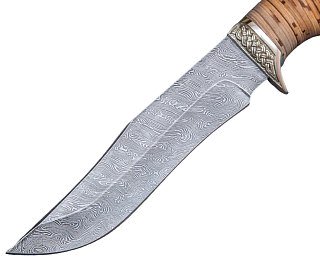 Нож ИП Семин Князь дамасская сталь  литье береста - фото 2