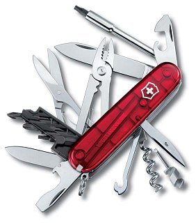 Нож Victorinox Cyber tool M 91мм красный полупрозрачный - фото 1