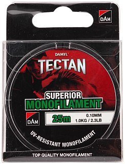 Леска DAM Tectan Superior 25м 0,10мм 1,0кг 2,3lbs green