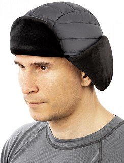 Шапка-ушанка Payer Твин стеганая таффета графит - фото 2