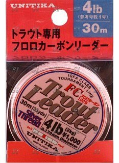 Леска Unitika Silver thread trout leader FC 30м 0,135мм 1,25 кг