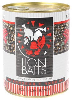 Консервированная зерновая смесь Lion Baits Hempseed конопля чили 900мл