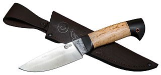 Нож ИП Семин Сокол кованная сталь  Х12МФ карельская береза  граб - фото 1