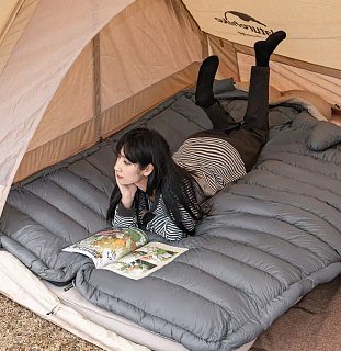 Спальник Naturehike CW1000 Mummy goose down khaki 1000G левый - фото 8