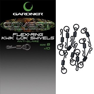 Вертлюг с быстросъемом Gardner Covert flexi-ring kwik lok anti glare №8 - фото 3