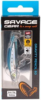 Воблер Savage Gear gravity  pencil 6см 12гр sinking ghost sardine PHP