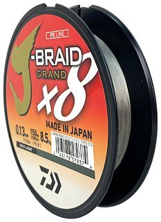 Шнур Daiwa J-Braid Grand X8 0,13мм 135м gray light - фото 3