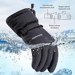 Перчатки Naturehike GL07 outdoor waterproof and warm down soft shell black  - фото 4