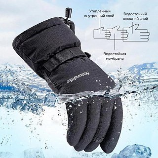 Перчатки Naturehike GL07 outdoor waterproof and warm down soft shell black р.L - фото 4