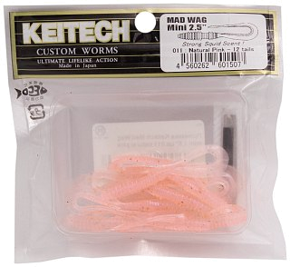 Приманка Keitech Mad Wag mini 2,5" цв.011 natural pink