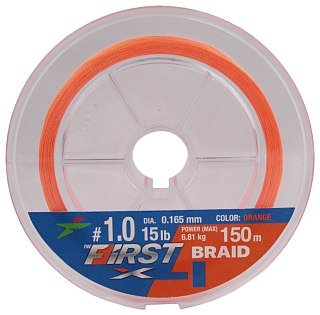 Шнур Intech First Braid X4 150м 1,0/0,165мм orange - фото 2