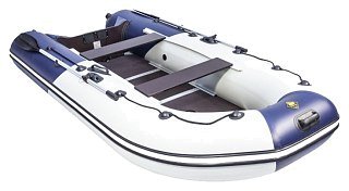 Лодка Мастер лодок Ривьера Компакт 3400 СК комби серо-синяя - фото 1