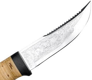 Нож Росоружие Горный ЭИ-107 береста гравировка   - фото 2