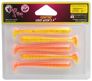 Приманка Crazy Fish Vibro worm 3,4" F13-85-15D-6