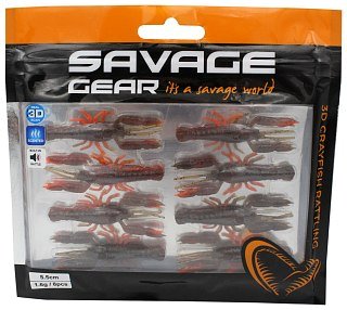 Приманка Savage Gear 3D Crayfish rattling 5,5см 1,6гр brown orange 8шт